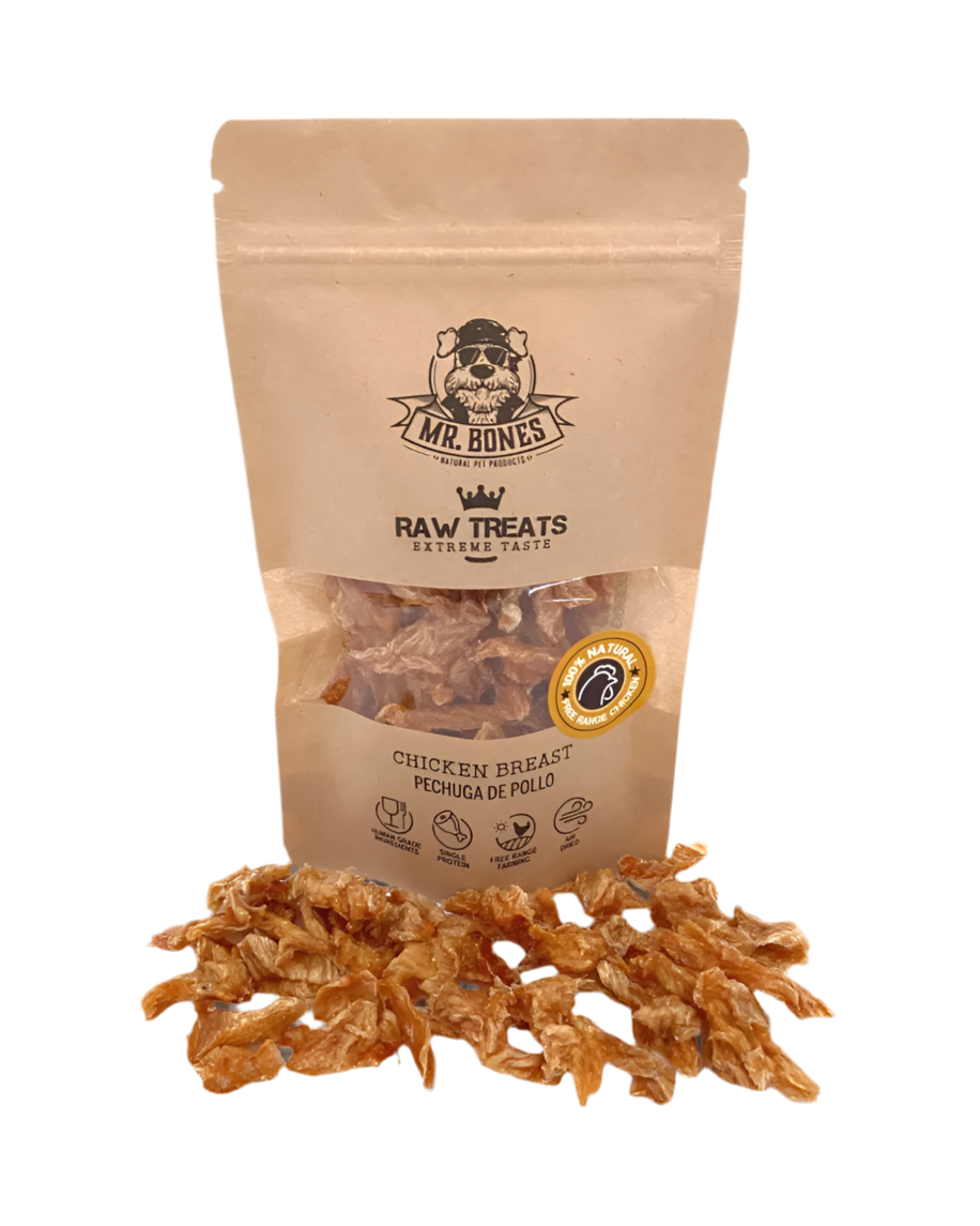 Mr. Bones | Raw Treats Pechuga de pollo – Snack natural para perro y gato