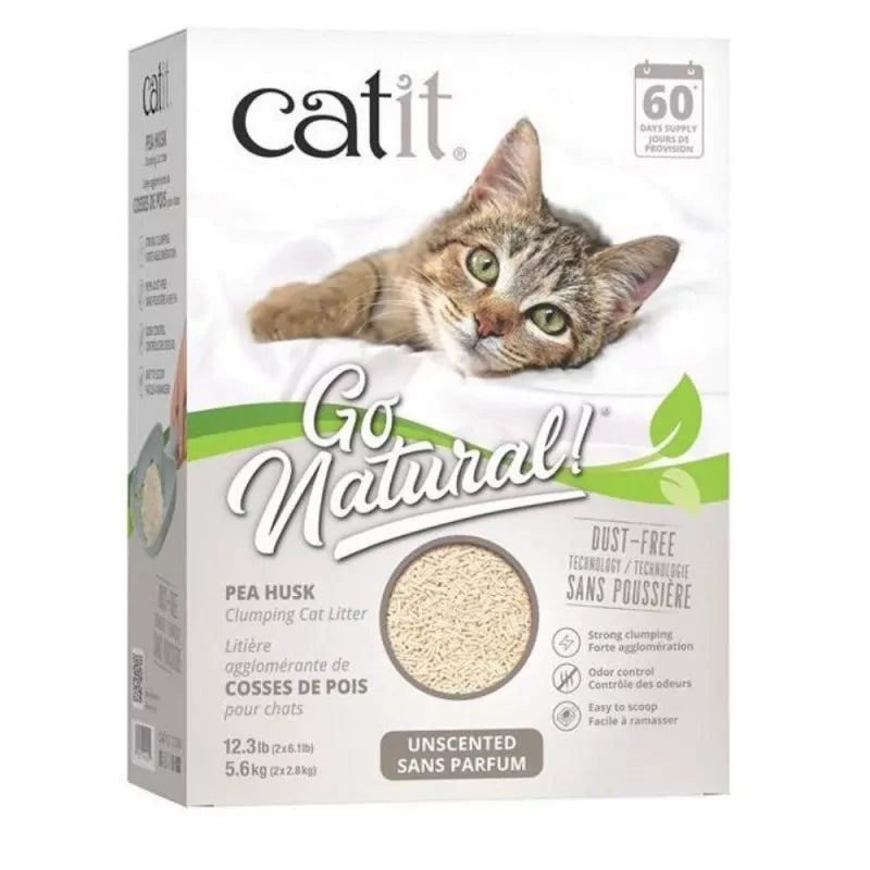 Catit | Go Natural Arena Aglomerante de Cáscara de Guisante – Sin Aroma 5,6Kg