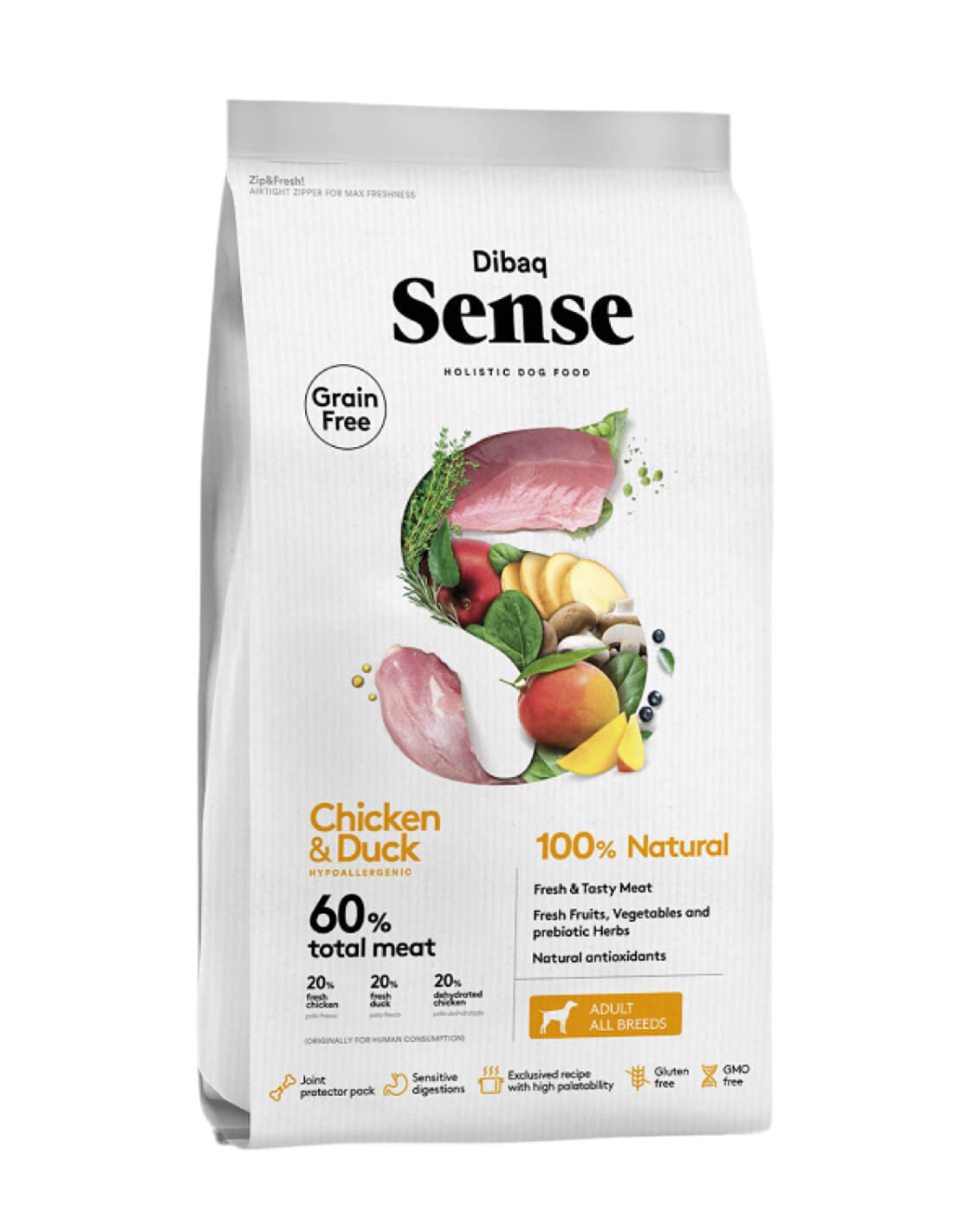 Dibaq | Sense Dog Grain Free - Pollo y Pato (12kg)