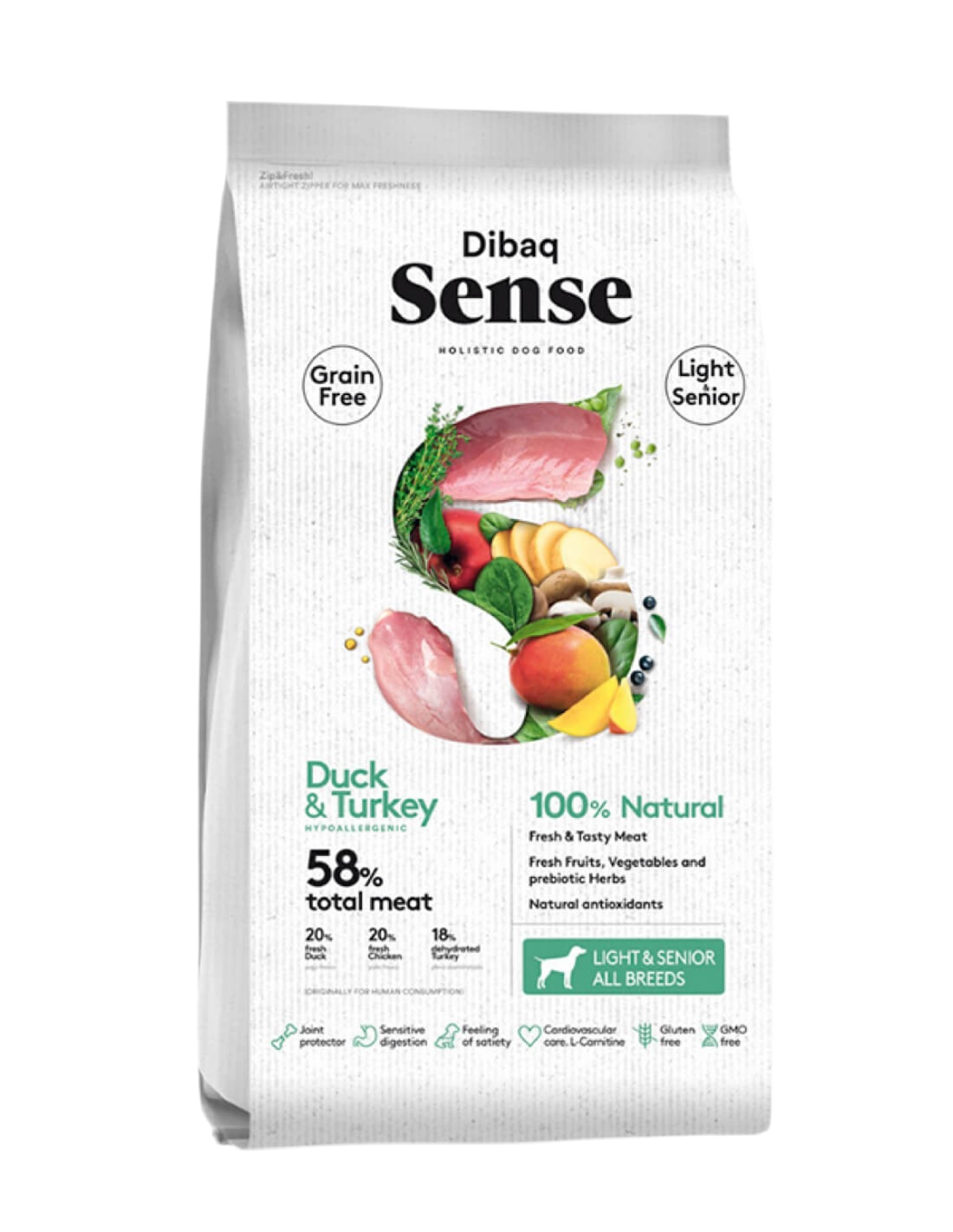 Dibaq | Sense Light Senior Grain Free - Pato y Pavo 12kg
