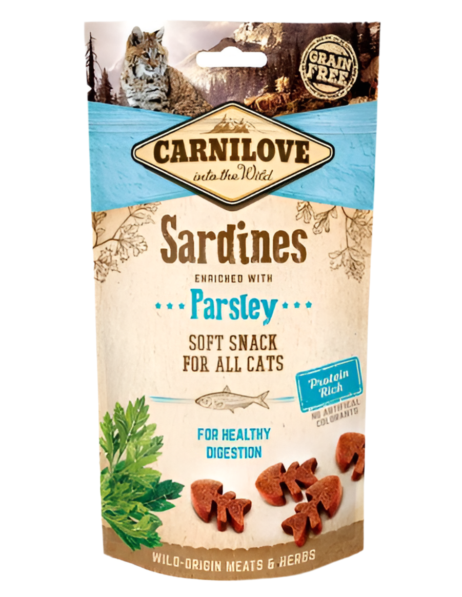 Carnilove | Snacks semihúmedos de Sardinas con Perejil (50g) para gatos