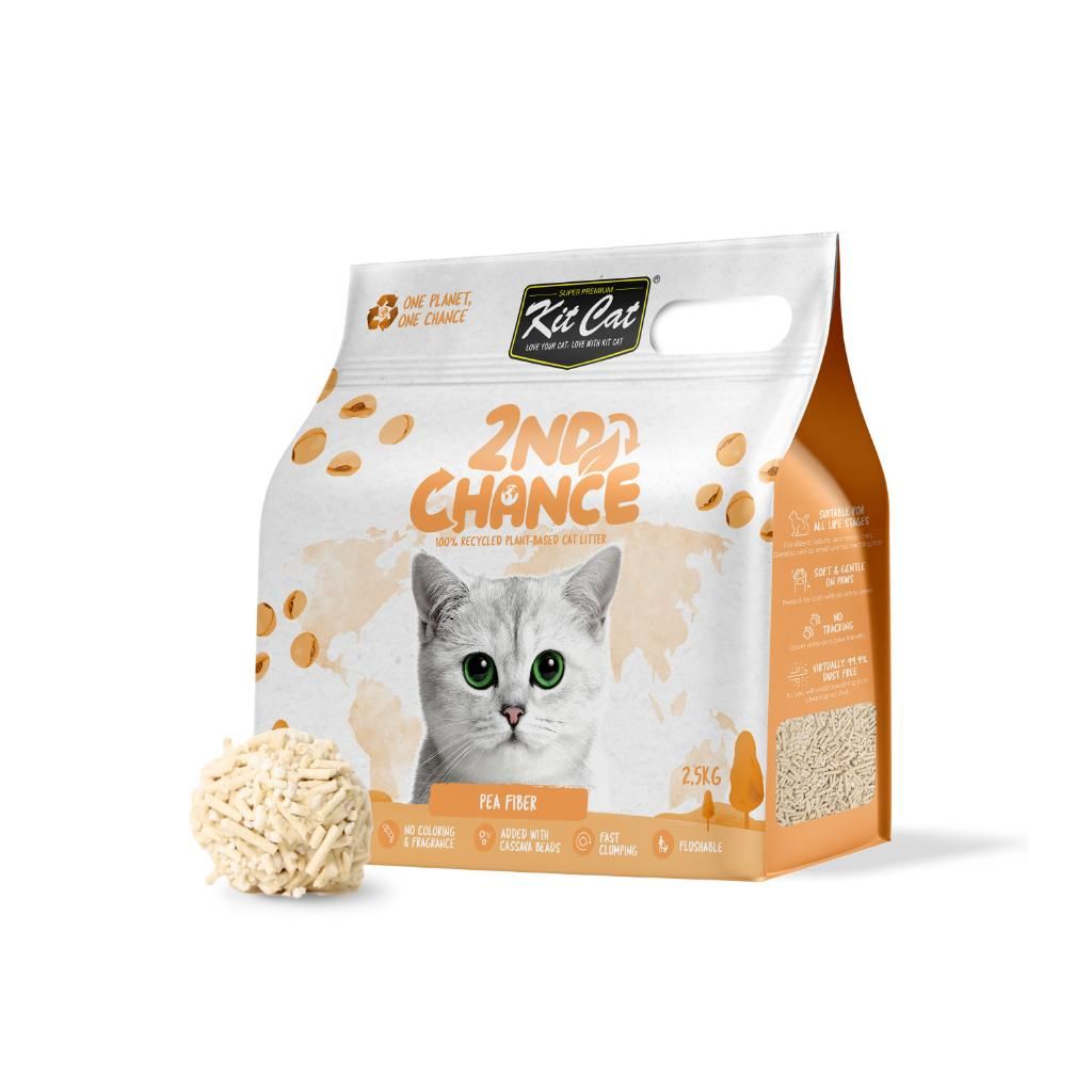 Arena aglomerante de guisante para gatos