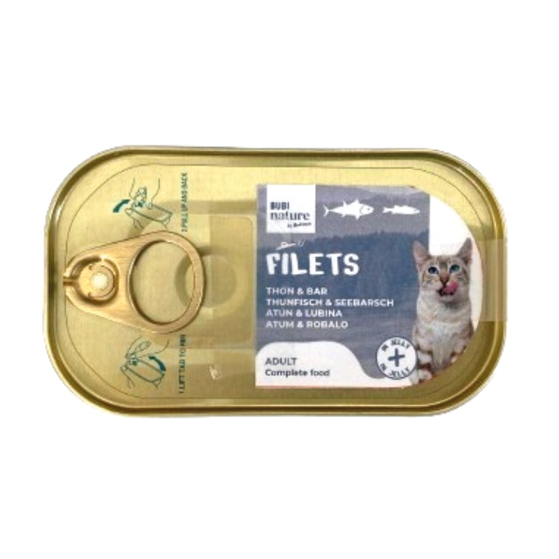 Bubi Nature Filets Adult Complete atún y lubina comida húmeda para gatos 85 g