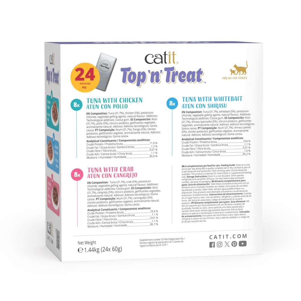 Catit Top N Treat Atún con Pollo Shirasu y Cangrejo