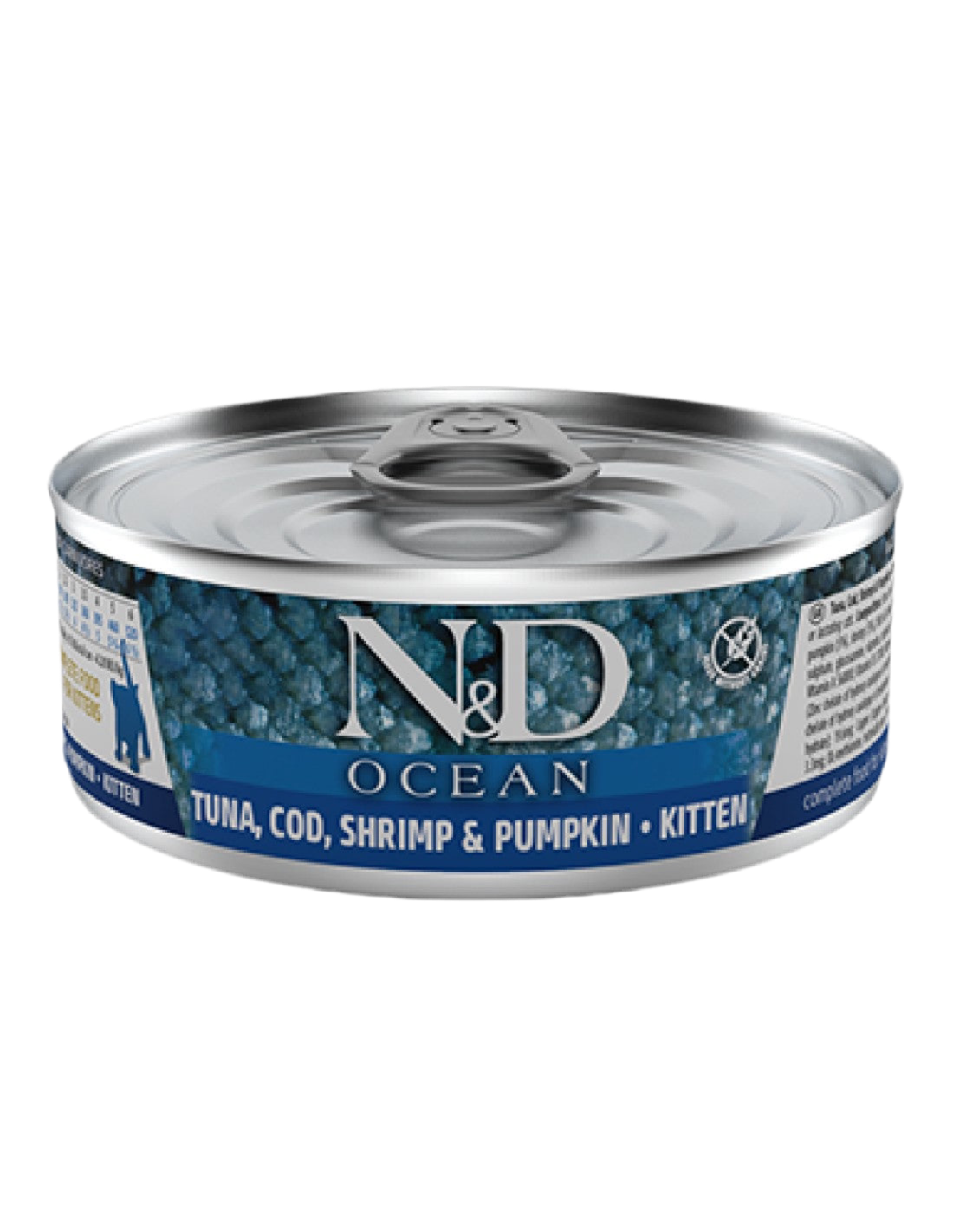 Comida húmeda Farmina N&D Ocean Kitten con atún, bacalao y gambas 70g
