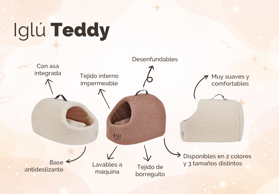 Detalle del tejido borreguito del iglú para gatos Freedog Teddy