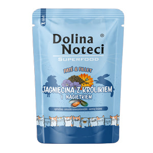 Dolina Noteci Superfood Paté y Filete Cordero Conejo y Caléndula 85g para gatos