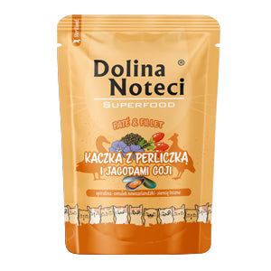 Dolina Noteci Superfood Paté y Filete Pato Pintada y Goji 85g para gatos esterilizados