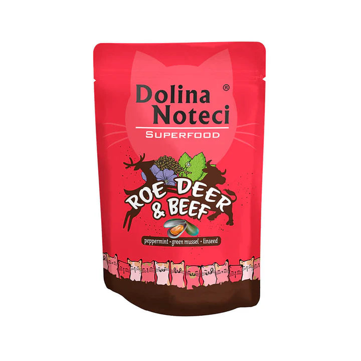 Dolina Noteci Superfood gato corzo y vacuno comida húmeda 85g