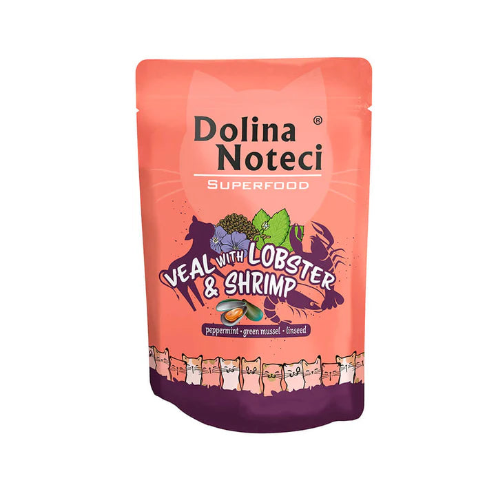 Dolina Noteci Superfood gato ternera y langosta comida húmeda 85g
