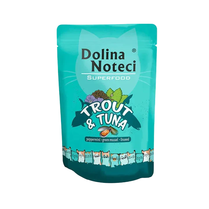 Dolina Noteci Superfood gato trucha y atún comida húmeda 85g