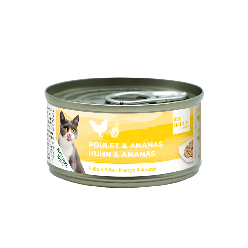 Lata Bubi Nature pollo y piña 70 g alimento complementario para gatos