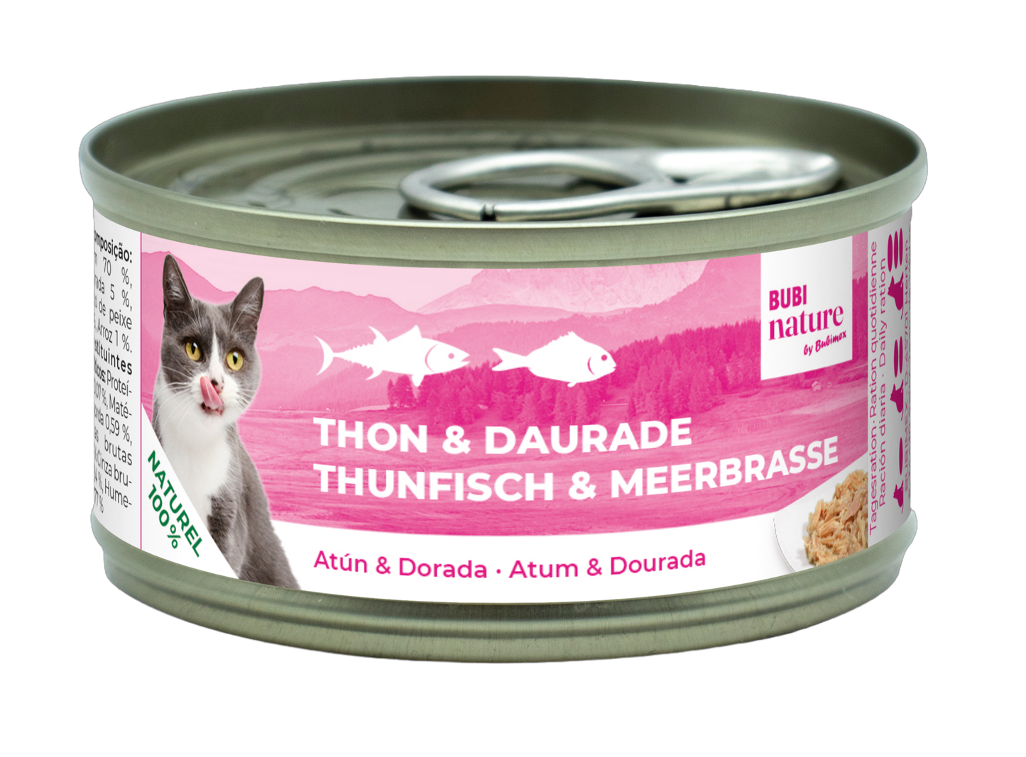 Lata Bubimex Nature Atún y Dorada 70 g alimento complementario para gatos