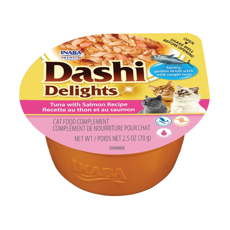 Lata Inaba Dashi Atún con Salmón 70g para gatos