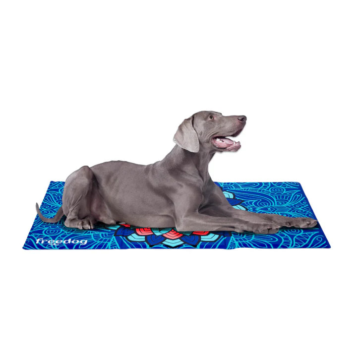 MANDALA-AZUL - Alfombra refrescante eco Freedog para perros y gatos, mantiene fresco hasta 4 °C
