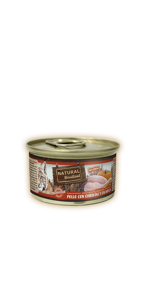 Natural Woodland comida húmeda para gatos pollo con pescado 85g