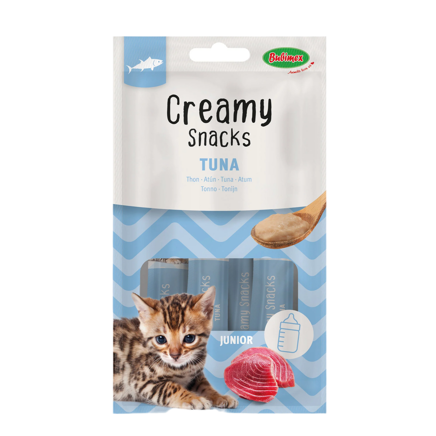 Pack 12 Bubimex Creamy Kitten atún snacks cremosos para gatitos
