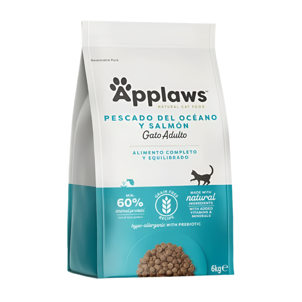 Pienso natural para gatos adultos con pescado y salmón fresco sin cereales