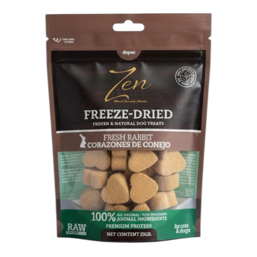 Snack corazones de conejo liofilizados para perros y gatos