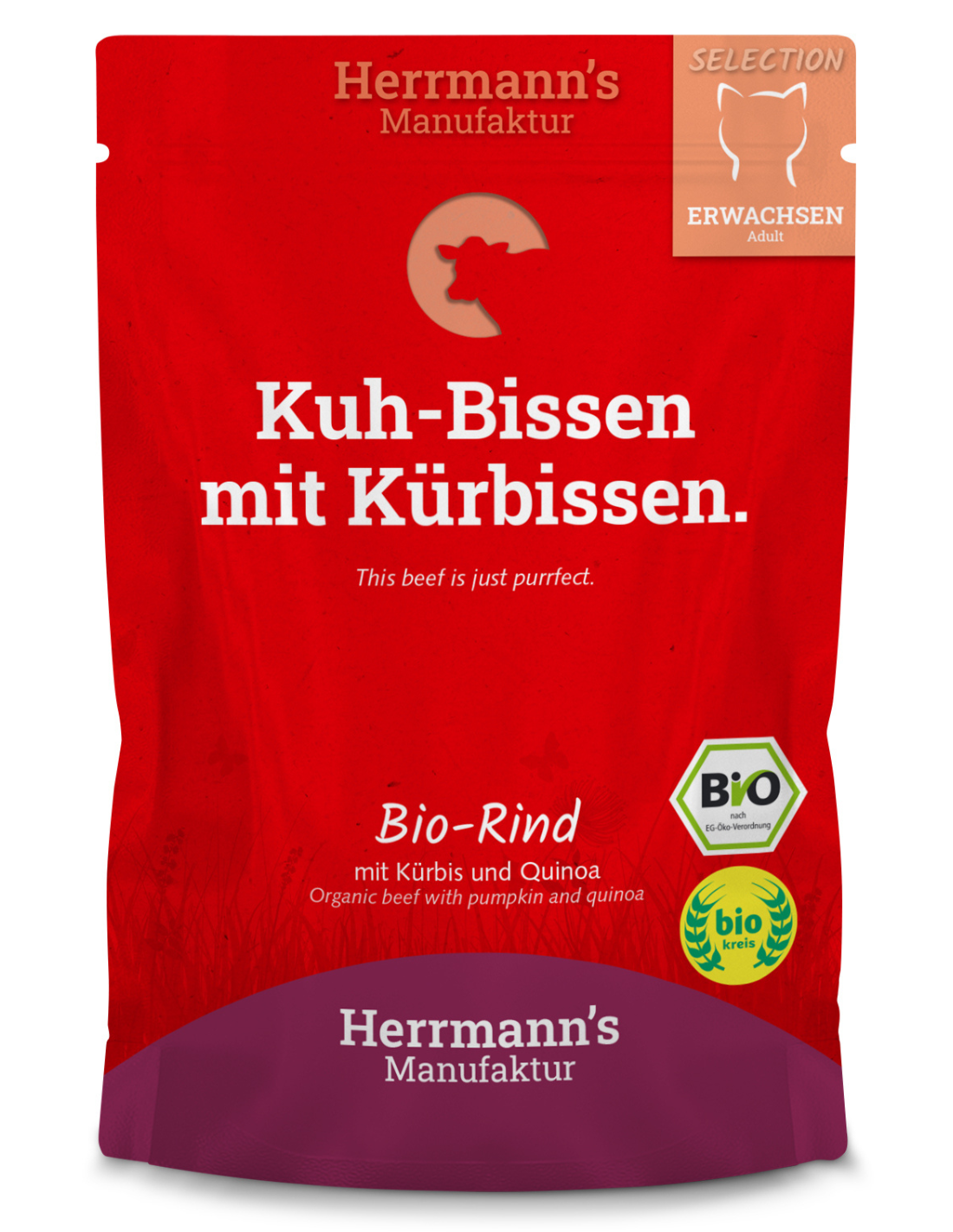 Sobre HERRMANN’S Ternera con Calabaza 100g para gatos