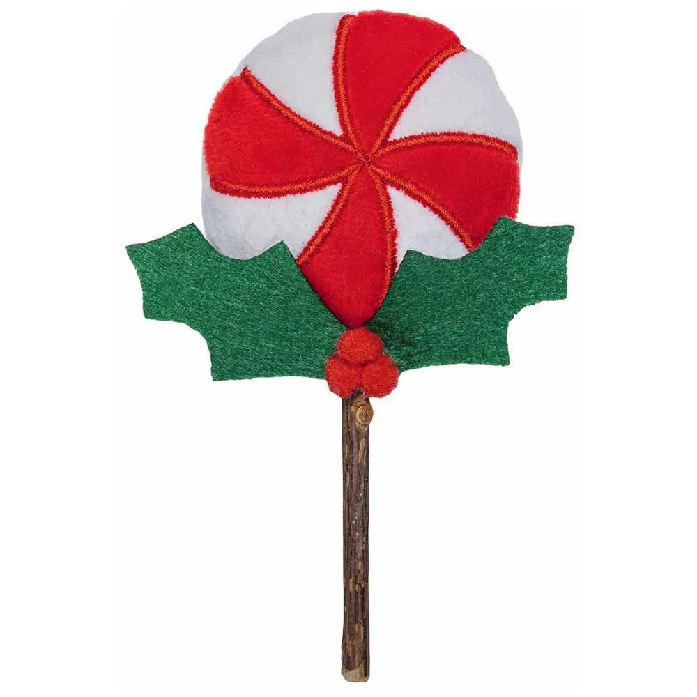 Piruleta Navideña de Matatabi – Felpa suave + palo 100% natural🎄🍭