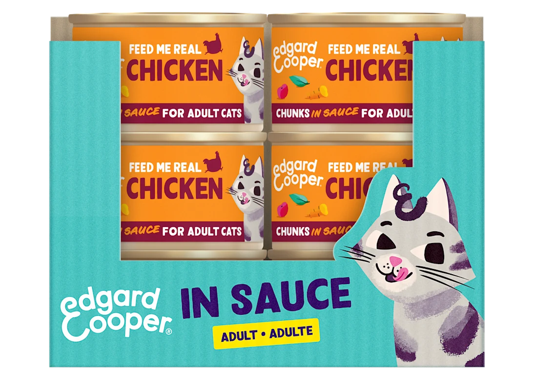 pack 18 latas comida gatos pollo en salsa edgard cooper