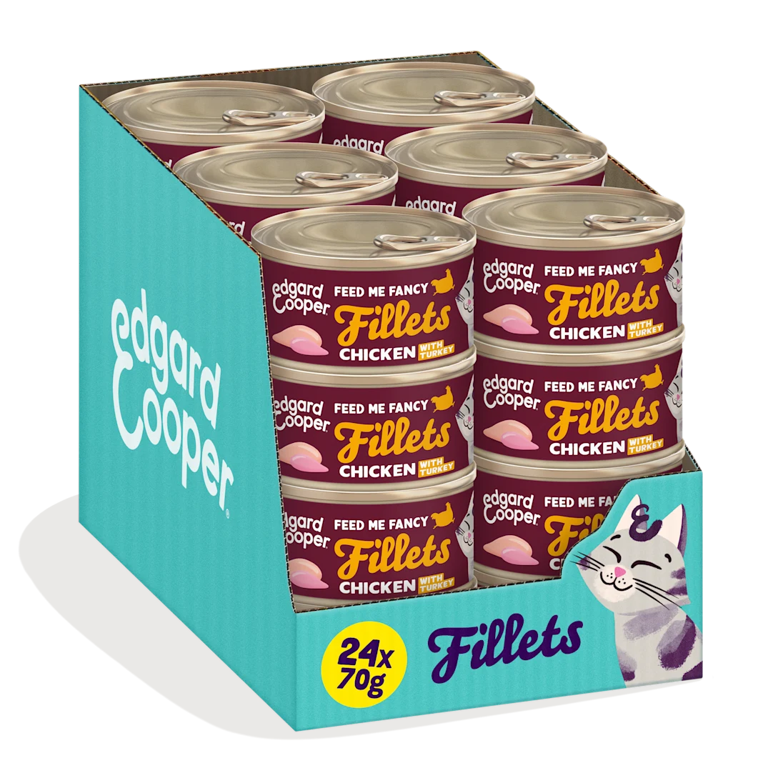 pack 24 latas edgard cooper pollo pavo gatos