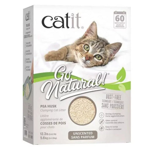 Catit | Go Natural Arena Aglomerante de Cáscara de Guisante – Sin Aroma 5,6Kg