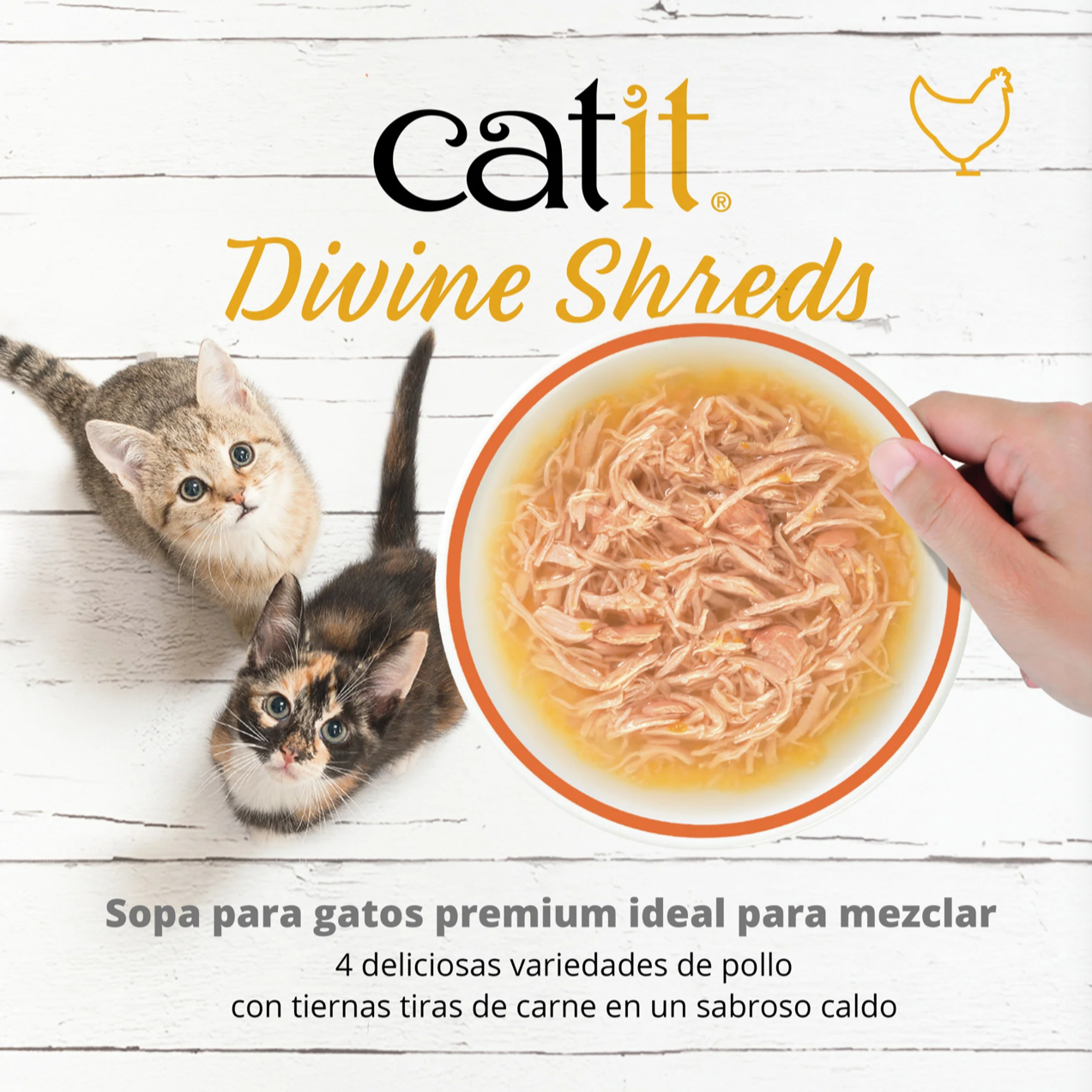 Catit | Sopa para Gatos Catit Divine Shreds - Pollo