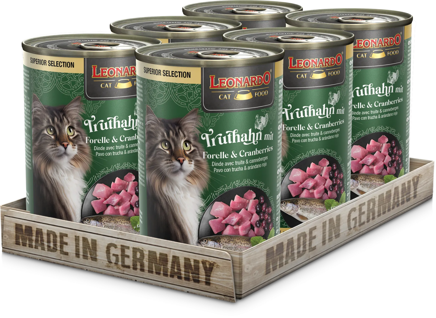 Leonardo | Pavo, trucha y arándanos (6x400g)