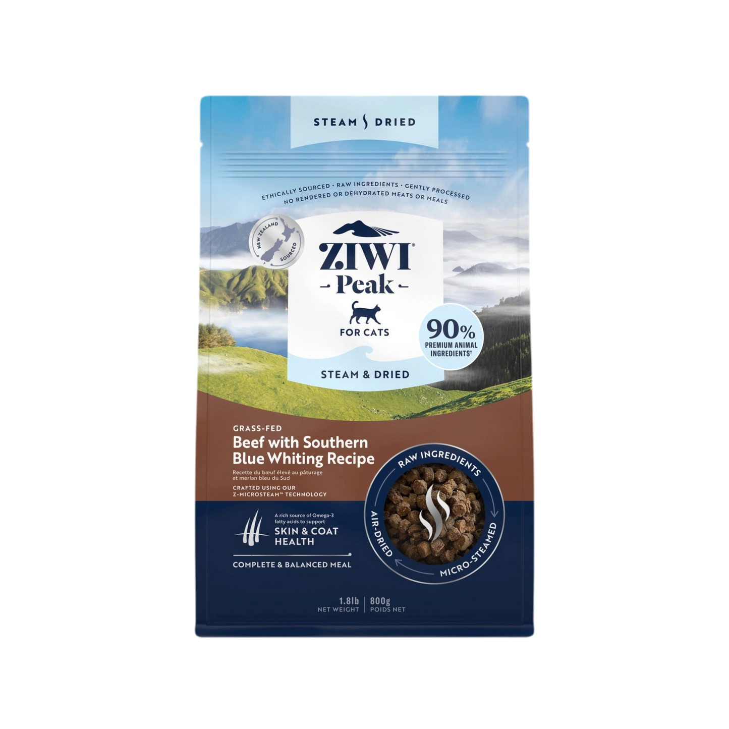 Ziwi Peak | Steam & Dried Comida para gatos Carne de res