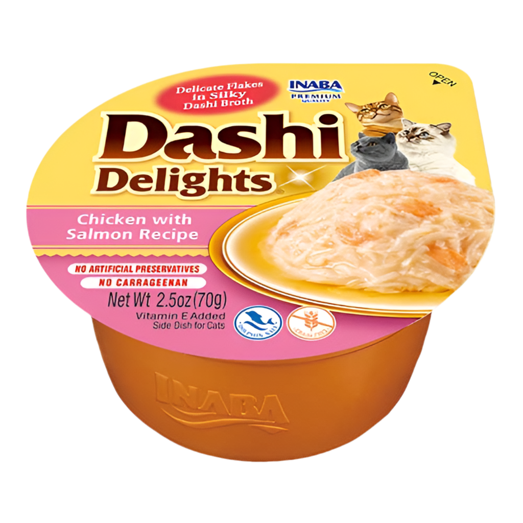 pack 6 tarrinas inaba pollo y salmon caldo dashi para gatos