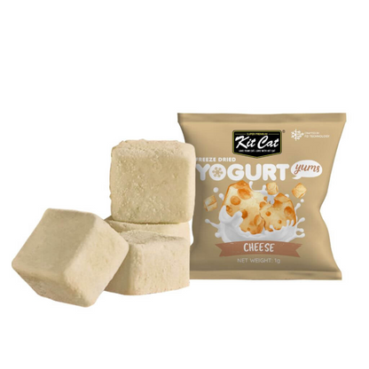 Bocados de yogur liofilizado Kit Cat Yogurt Yums Queso y sobre individual de 1 g