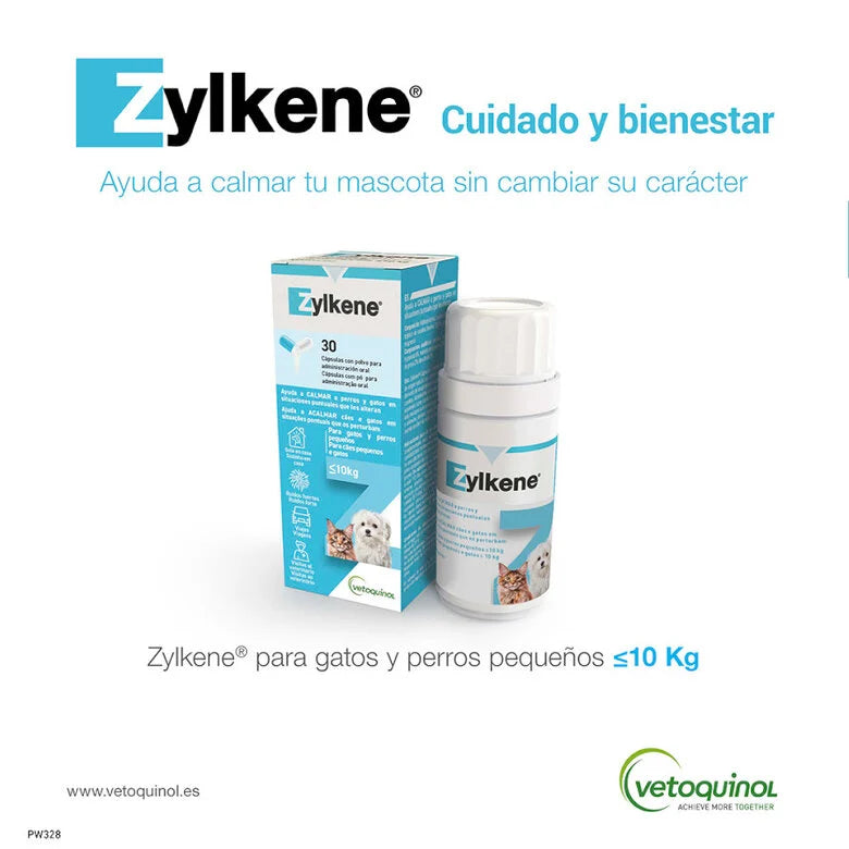 Zylkene | Tranquilizante natural para gatos y perros <10kg (30capsulasx75mg)