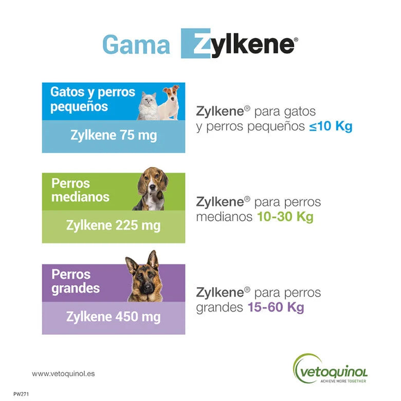 Zylkene | Tranquilizante natural para gatos y perros <10kg (30capsulasx75mg)