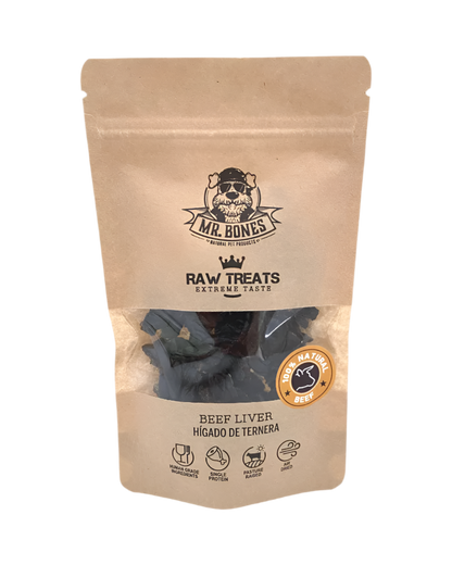 Mr. Bones | Raw Treats Hígado de ternera – Snack natural para perro y gato