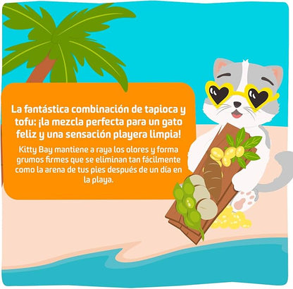 Arena biodegradable para gatos de tofu y yuca 10L.