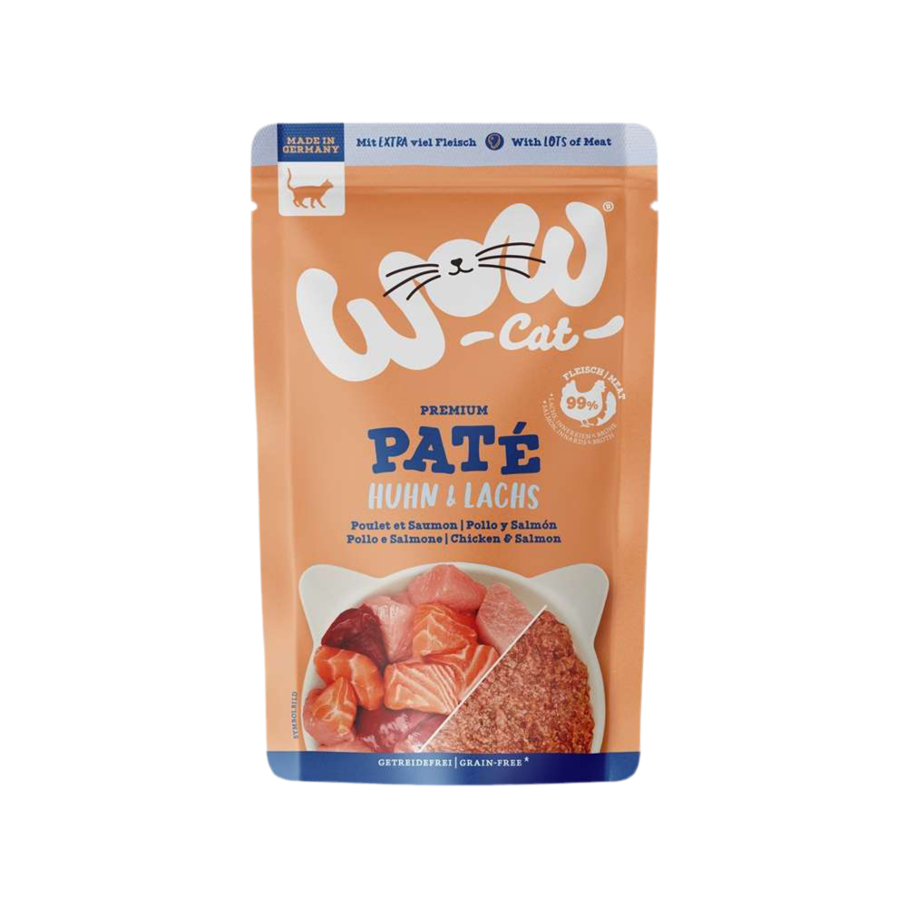 Wow | Cat Adult Pollo y Salmón Paté (125g)