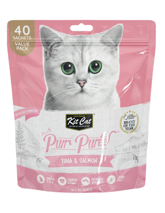 Kit Cat | PurrPuree Value Pack - Atún y Salmón (40 sobres x 15g)