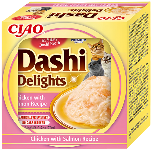 Inaba | Dashi Delights Pollo con Salmón (70g)