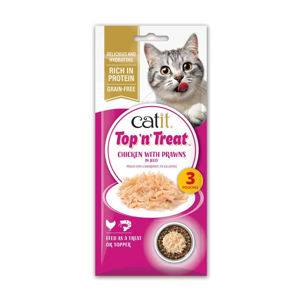 Catit | Top 'N' Treat - Pollo con Gambas (3x60g)