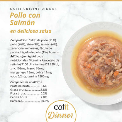 Catit | Cuisine Dinner - Pollo con salmón (75g)