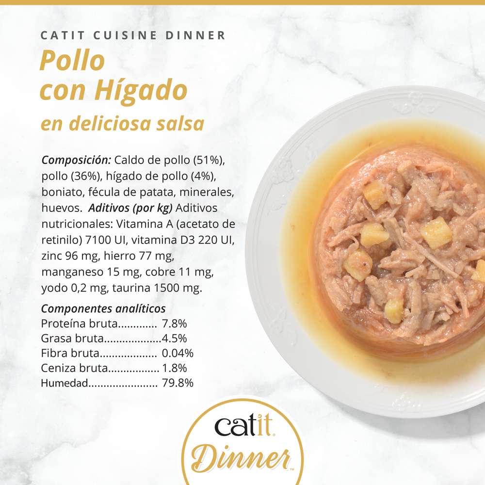 Catit | Cuisine Dinner - Pollo con higado (75g)