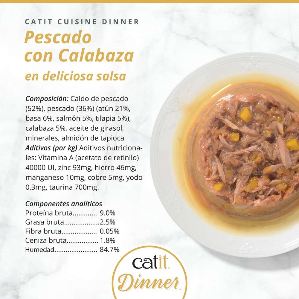 Catit | Cuisine Dinner - Pescado con calabaza (75g)