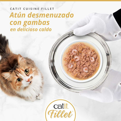 Catit | Cuisine Fillet - Atún con gambas (75g)