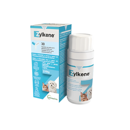 Zylkene | Tranquilizante natural para gatos y perros <10kg (30capsulasx75mg)