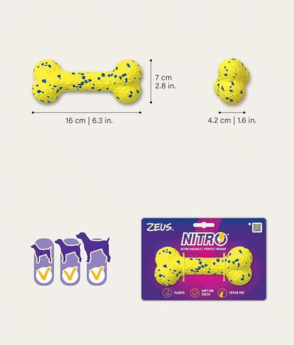 Zeus Nitro | Hueso Ligero y Resistente para Perro, 16 cm