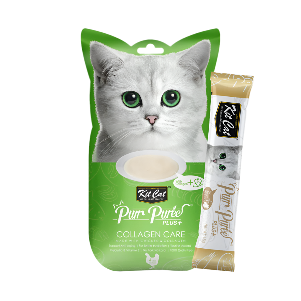 Kit Cat | PurrPuree Plus Pollo - Cuidado del colágeno (4x15g)