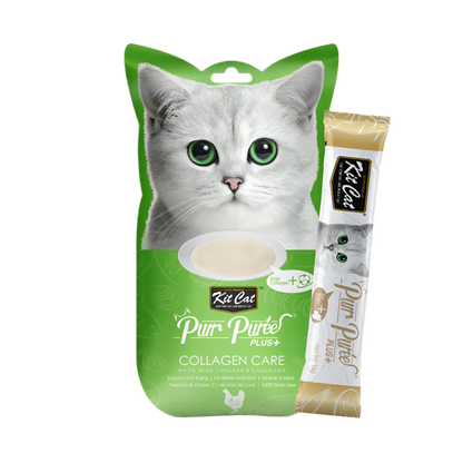 Kit Cat | PurrPuree Plus Pollo - Cuidado del colágeno (4x15g)