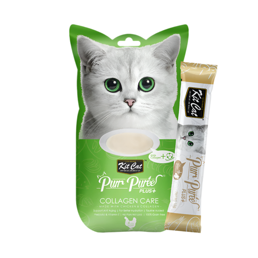 Kit Cat | PurrPuree Plus Pollo - Cuidado del colágeno (4x15g)